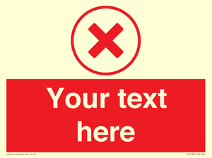 IV7130: Custom red background, red cross in circle sign