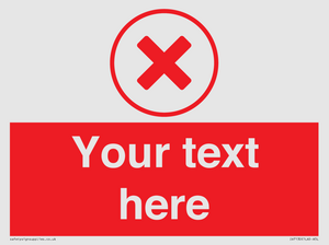 IV7130: Custom red background, red cross in circle sign