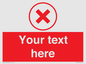 IV7130: Custom red background, red cross in circle sign