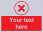 IV7130: Custom red background, red cross in circle sign