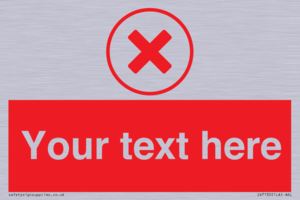 IV7130: Custom red background, red cross in circle sign