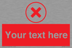 IV7130: Custom red background, red cross in circle sign
