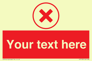IV7130: Custom red background, red cross in circle sign