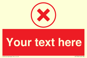 IV7130: Custom red background, red cross in circle sign