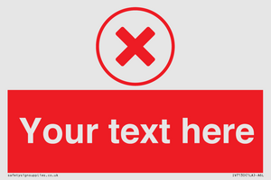 IV7130: Custom red background, red cross in circle sign