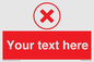 IV7130: Custom red background, red cross in circle sign
