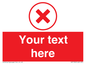 IV7130: Custom red background, red cross in circle sign