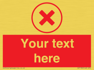 IV7130: Custom red background, red cross in circle sign