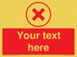 IV7130: Custom red background, red cross in circle sign