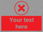 IV7130: Custom red background, red cross in circle sign