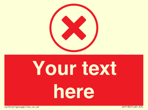IV7130: Custom red background, red cross in circle sign