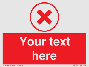 IV7130: Custom red background, red cross in circle sign
