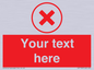 IV7130: Custom red background, red cross in circle sign