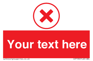 IV7130: Custom red background, red cross in circle sign