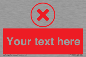IV7130: Custom red background, red cross in circle sign