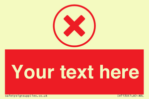 IV7130: Custom red background, red cross in circle sign