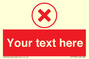 IV7130: Custom red background, red cross in circle sign