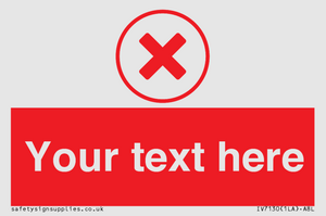 IV7130: Custom red background, red cross in circle sign