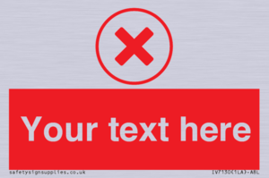 IV7130: Custom red background, red cross in circle sign