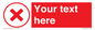 IV7130: Custom red background, red cross in circle sign