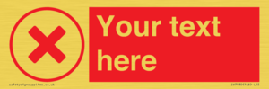 IV7130: Custom red background, red cross in circle sign