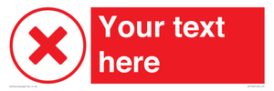 IV7130: Custom red background, red cross in circle sign