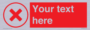 IV7130: Custom red background, red cross in circle sign