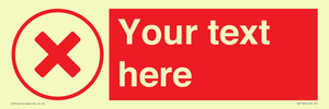 IV7130: Custom red background, red cross in circle sign
