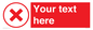 IV7130: Custom red background, red cross in circle sign