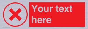 IV7130: Custom red background, red cross in circle sign