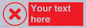 IV7130: Custom red background, red cross in circle sign