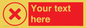 IV7130: Custom red background, red cross in circle sign