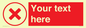 IV7130: Custom red background, red cross in circle sign