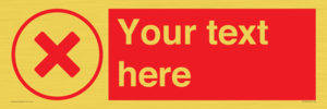 IV7130: Custom red background, red cross in circle sign