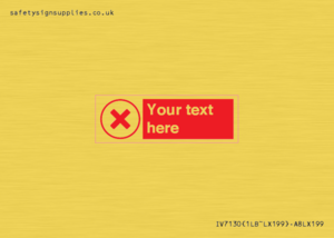 IV7130: Custom red background, red cross in circle sign