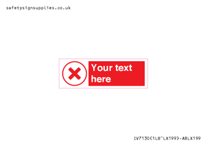 IV7130: Custom red background, red cross in circle sign