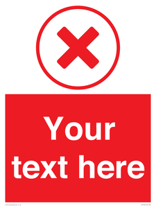 IV7130: Custom red background, red cross in circle sign