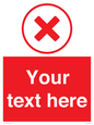 IV7130: Custom red background, red cross in circle sign