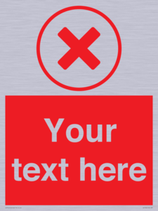 IV7130: Custom red background, red cross in circle sign
