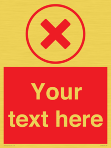 IV7130: Custom red background, red cross in circle sign