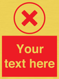 IV7130: Custom red background, red cross in circle sign
