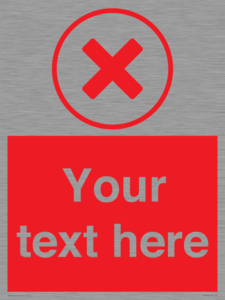 IV7130: Custom red background, red cross in circle sign