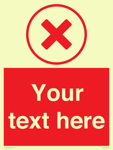 IV7130: Custom red background, red cross in circle sign