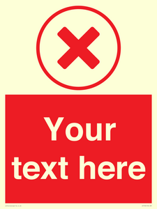IV7130: Custom red background, red cross in circle sign