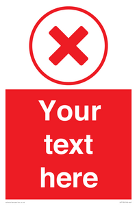 IV7130: Custom red background, red cross in circle sign