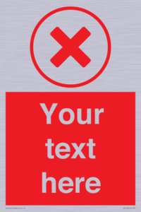 IV7130: Custom red background, red cross in circle sign