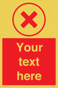 IV7130: Custom red background, red cross in circle sign
