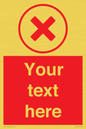 IV7130: Custom red background, red cross in circle sign