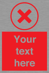 IV7130: Custom red background, red cross in circle sign
