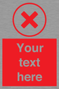 IV7130: Custom red background, red cross in circle sign